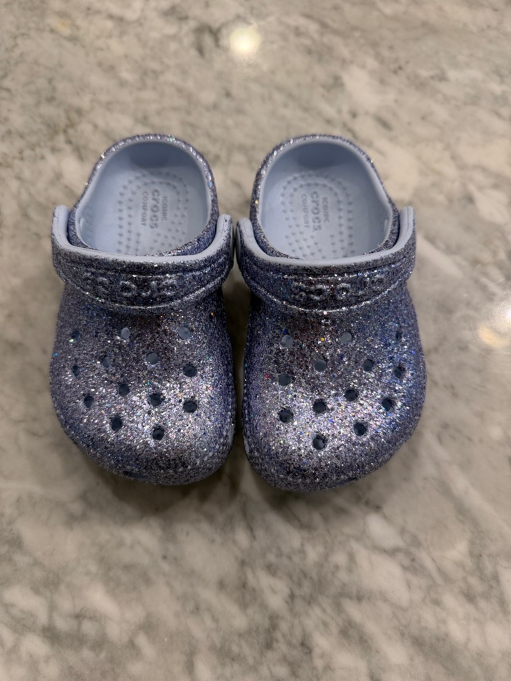 Crocs Kids Glitter Clogs in Lavender Purple/Blue (Elsa Colors!)